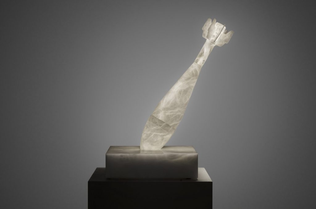 Alabaster sculpture light by Amarist studio.