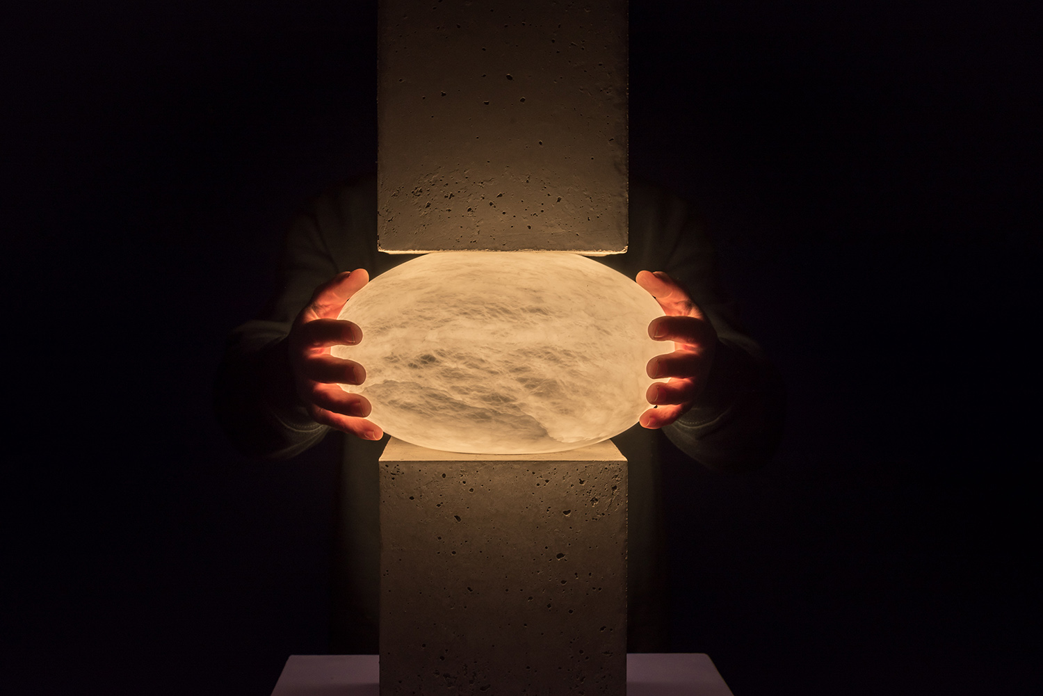 Aqua Fossil Gravity - Alabaster and Concrete light