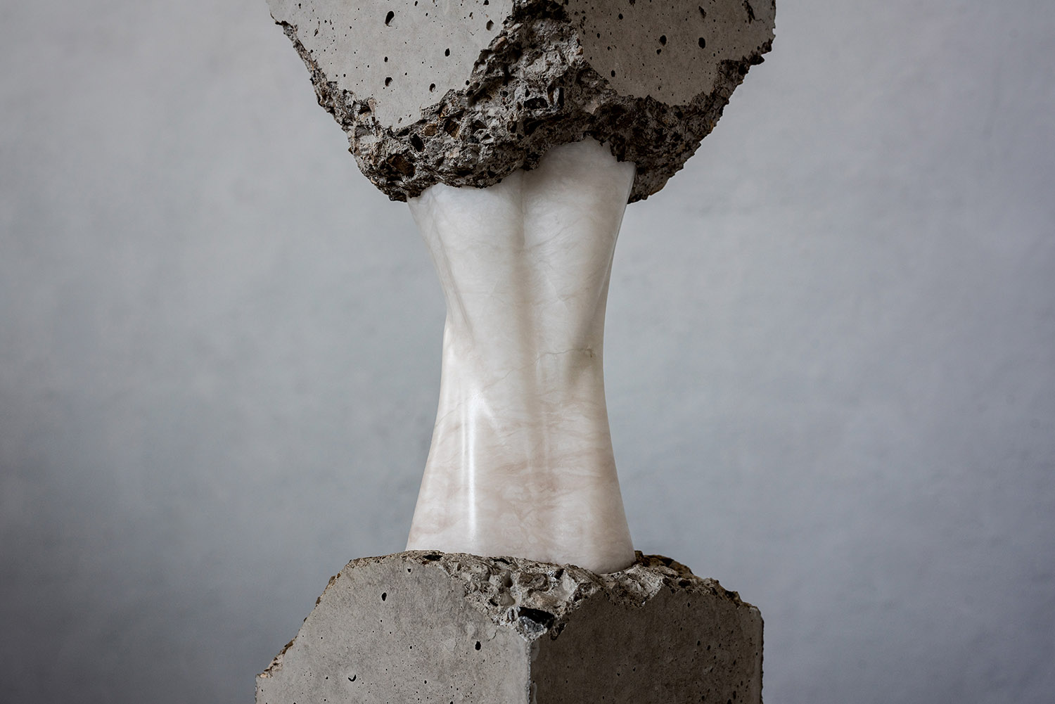 Aqua Fossil Soul Alabaster sculpture - Amarist Studio