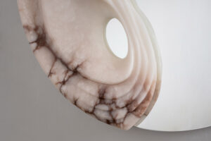 Fossil Moon XIX Alabaster mirror - Amarist