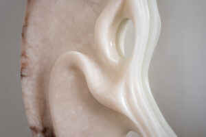 Fossil Moon XIX Alabaster mirror - Amarist