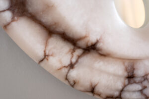 Fossil Moon XIX Alabaster mirror - Amarist