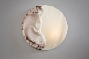 Fossil Moon XIX Alabaster mirror - Amarist