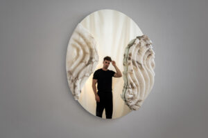 Fossil Moon XX Alabaster mirror - AMARIST