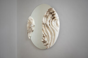 Fossil Moon XX Alabaster mirror - AMARIST