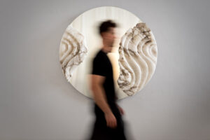 Fossil Moon XX Alabaster mirror - AMARIST
